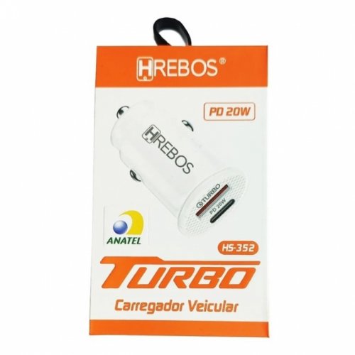 HS-352 CARREGADOR VEICULAR PD 20W USB E USB-C