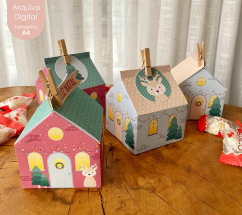 CAIXA CASINHA NATAL HOHOHO