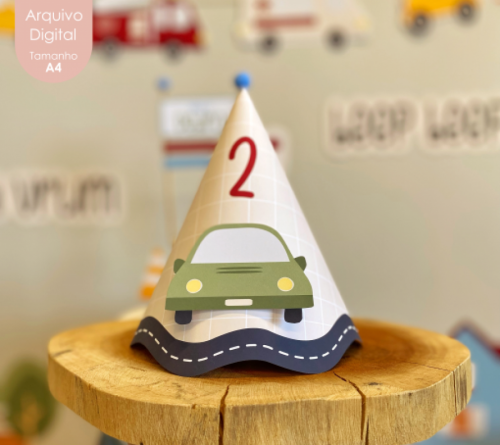 CHAPÉU DE FESTA CARROS