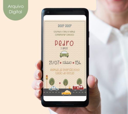 CONVITE DIGITAL FESTA CARROS
