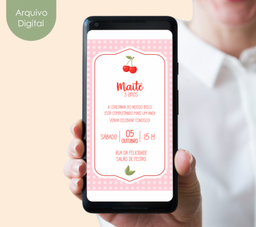 CONVITE DIGITAL FESTA CEREJINHA