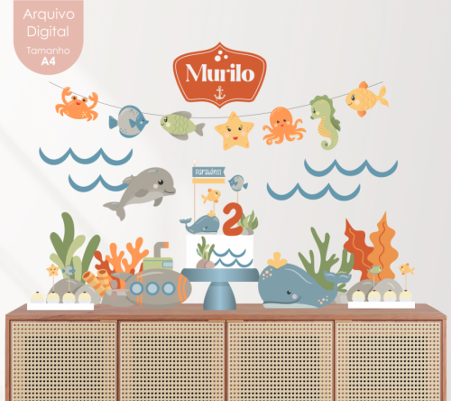 KIT DIGITAL FESTA FUNDO DO MAR