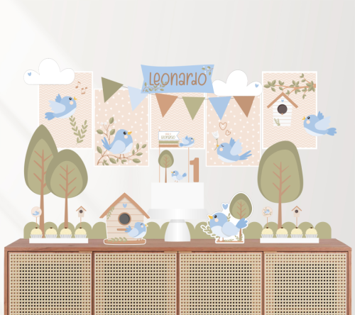 KIT FESTA PASSARINHO AZUL