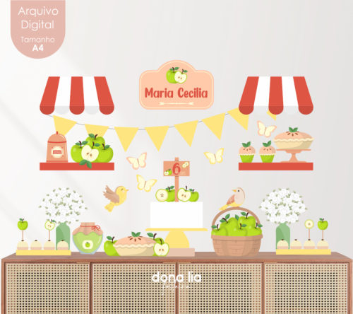 KIT DIGITAL FESTA TORTA DE MAÇÃ