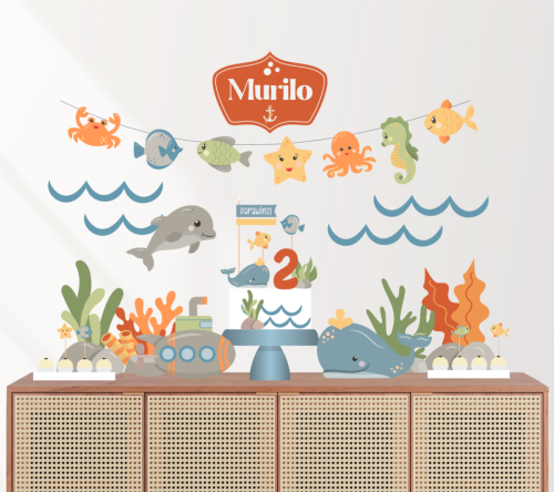 KIT FESTA FUNDO DO MAR