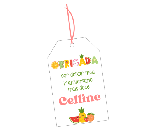 TAGS AGRADECIMENTO FRUTINHAS ROSA