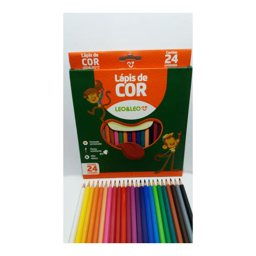 LÁPIS DE COR 24 CORES LEO E LEO